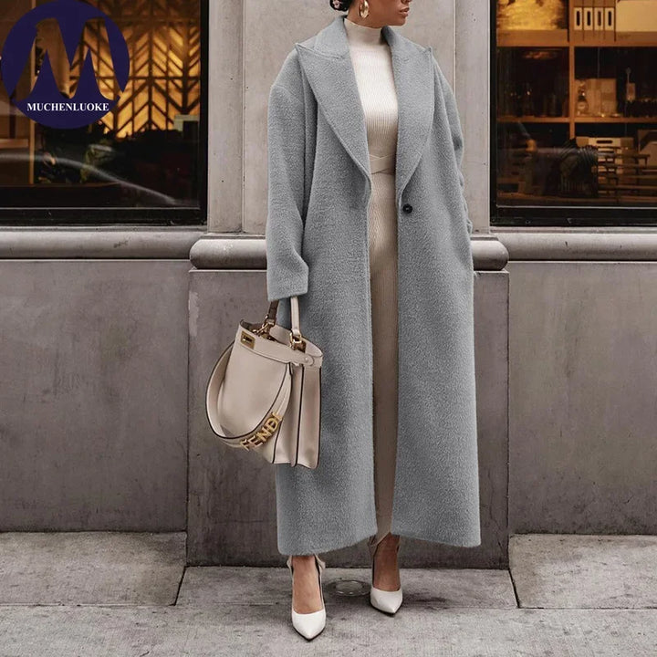 Women's Belted Long Wool Coat – Philippa