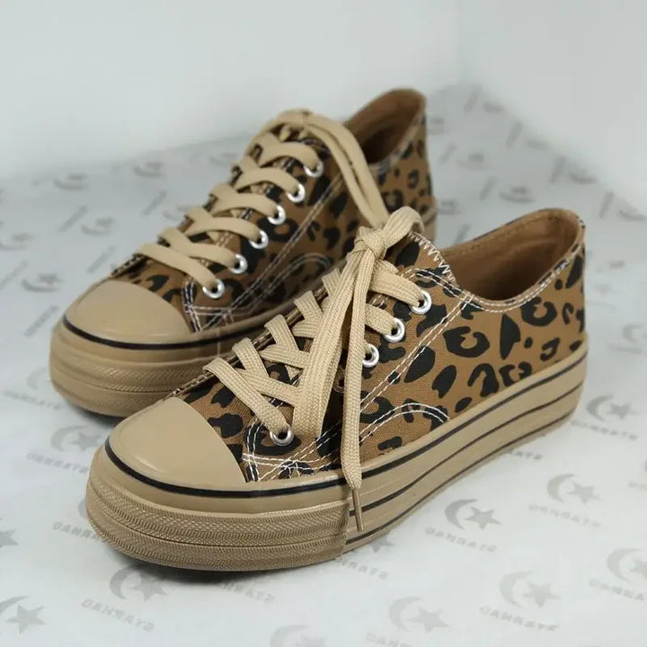 Women's Leopard Print Canvas Sneakers – Lavinia