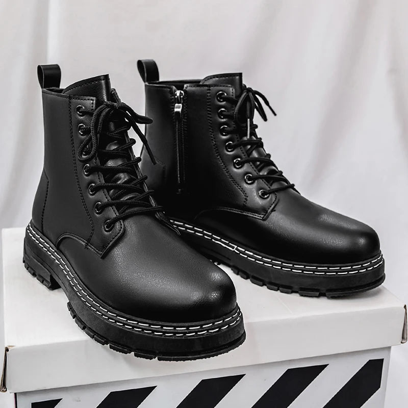 Men's Patent Leather Motorcycle Boots – Torvane