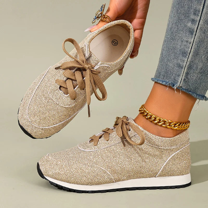 Women's Leopard Print Lace-Up Flat Sneakers – Cordelia