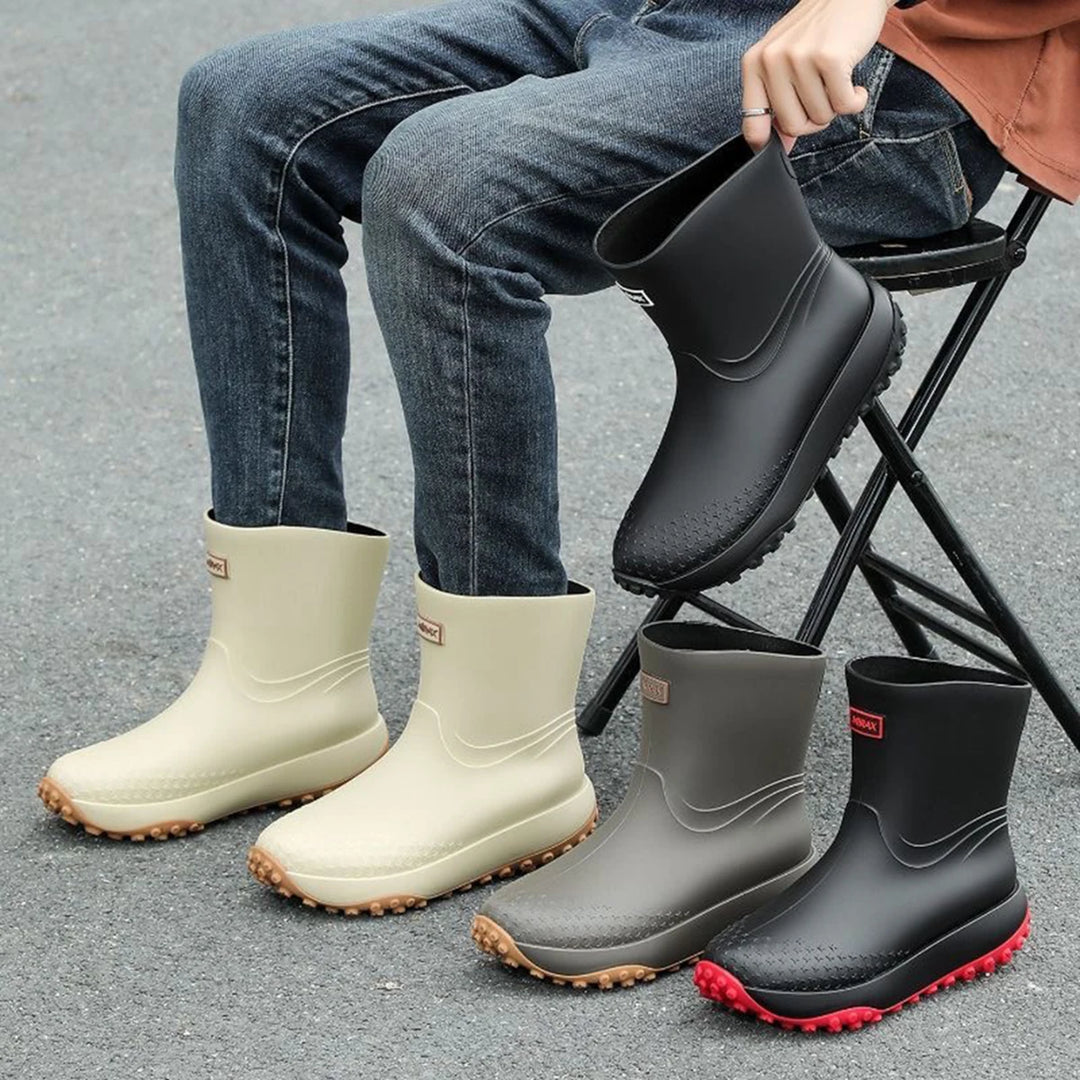 Men's Beige Waterproof Rubber Work Boots - Thornelle