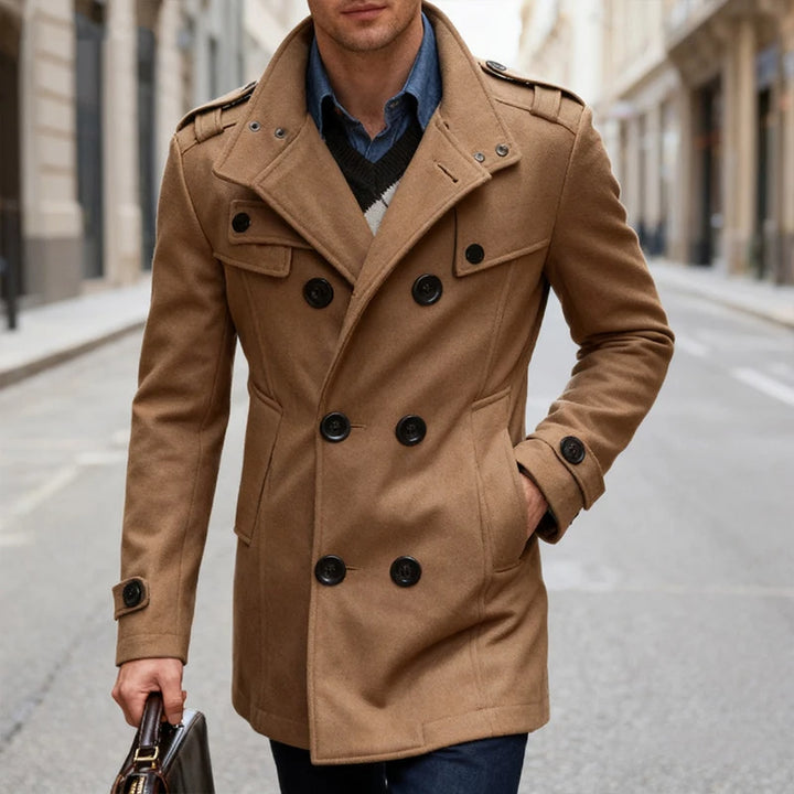 Men's Double Breasted Wool Overcoat – Percival