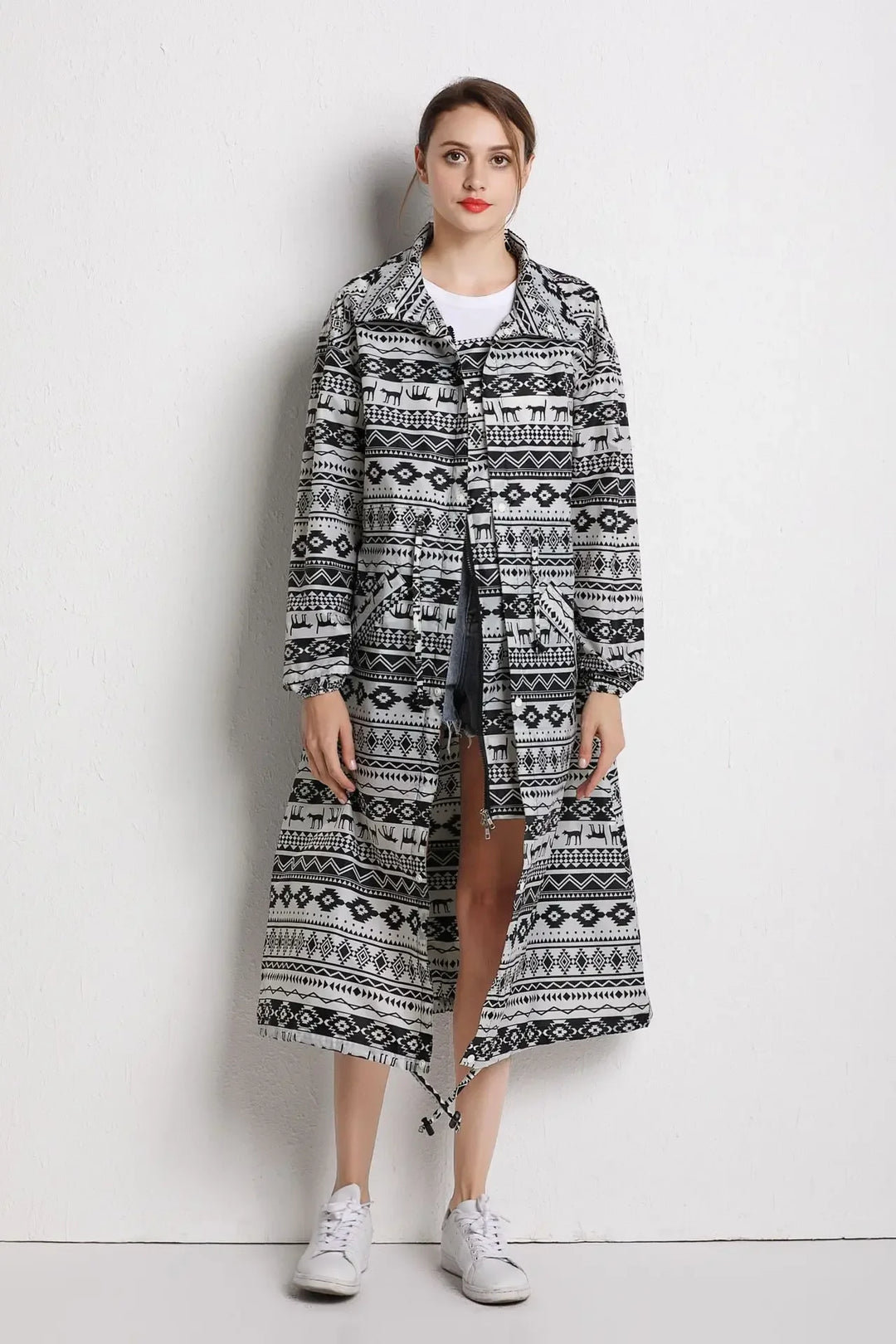 Women's Longline Waterproof Rain Poncho - Amaline