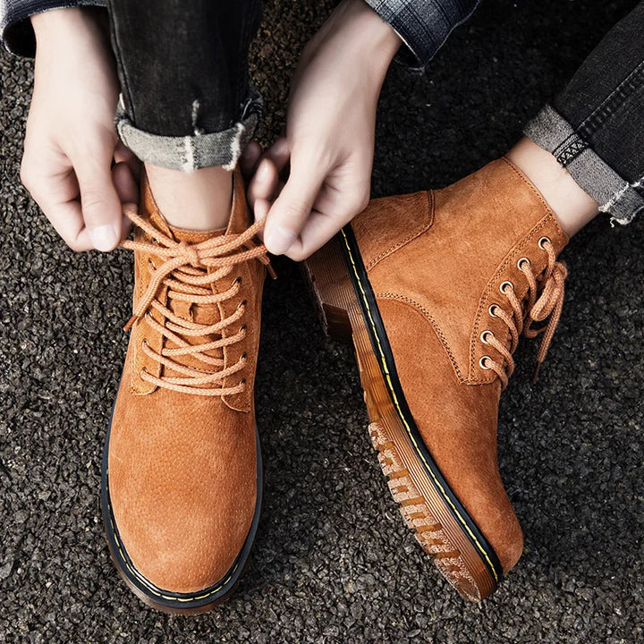 Men's Retro High-Top Lace-Up Boots – Delvane