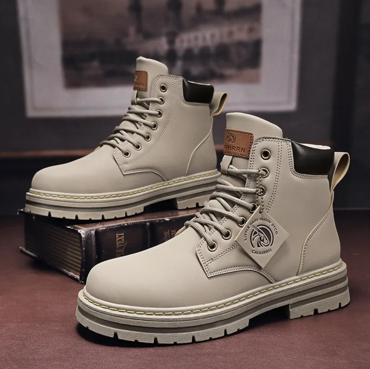 Men's chunky lace-up boots Zephyrion in Grey – pair on books