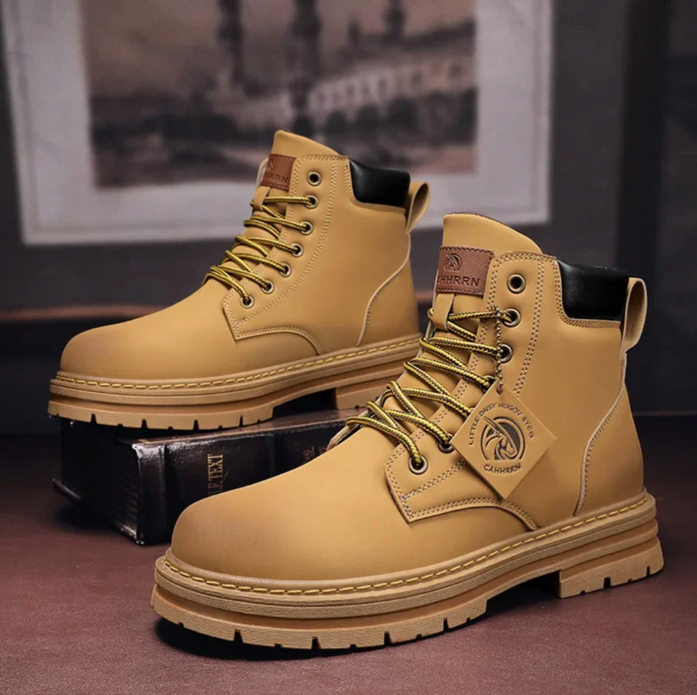 Men's chunky lace-up boots Zephyrion in Brown – pair on books