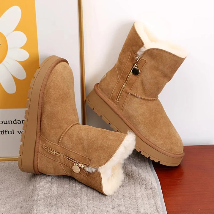 Women's Fleece Mid-Calf Snow Boots – Clairvane