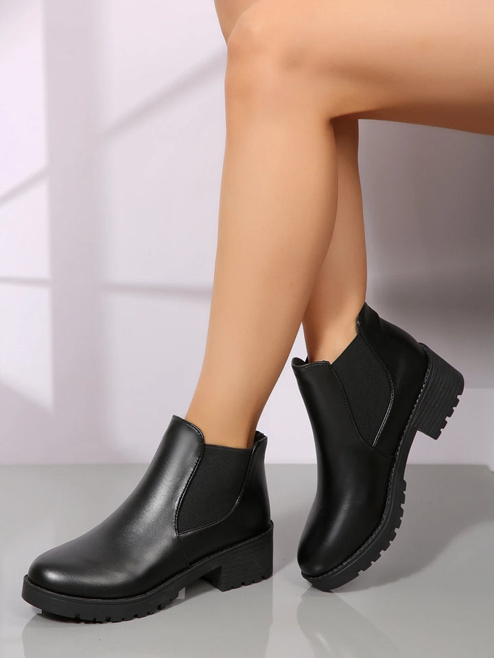 Women's Round Toe Heeled Ankle Boots – Quillane