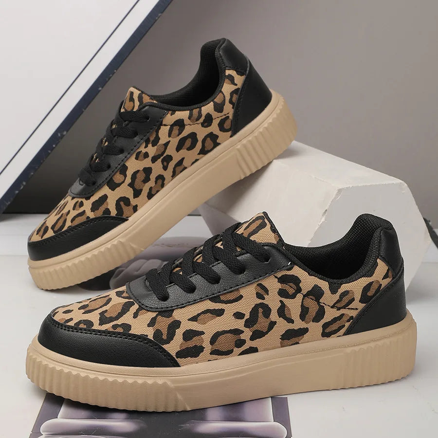 Women's Leopard Canvas Platform Sneakers – Josephine