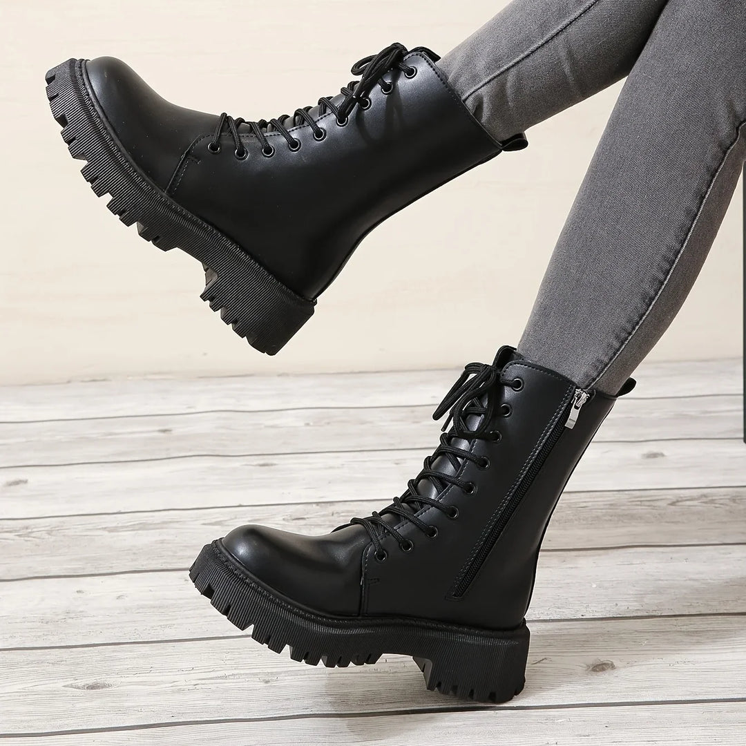 Women's Lace-Up Army Ankle Boots – Miravelle
