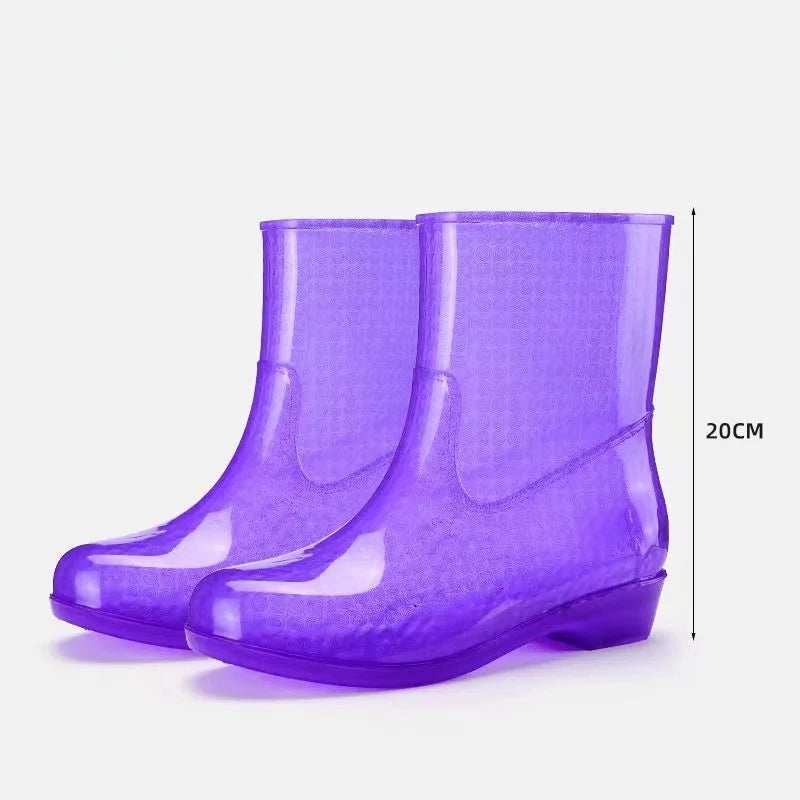 Women's Jelly High-Top Waterproof Rain Boots - Ellivienne