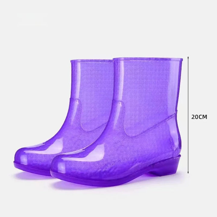 Women's Jelly High-Top Waterproof Rain Boots - Ellivienne