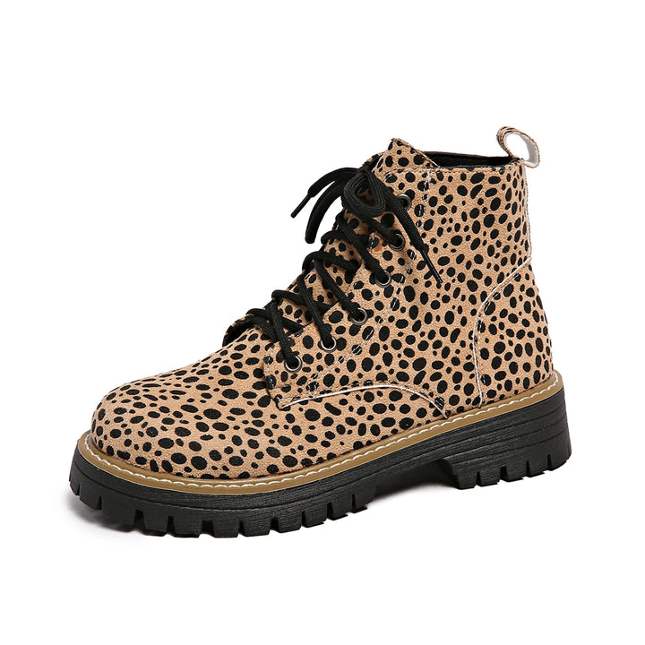 Women's Leopard Print Lace-Up Platform Ankle Boots – Lucinda