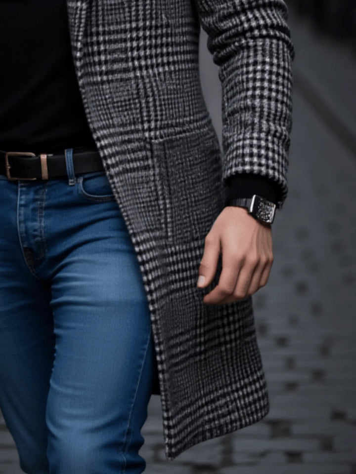 Men's Houndstooth Wool Trench Coat – Rutherford