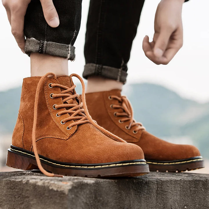 Men's Retro High-Top Lace-Up Boots – Delvane