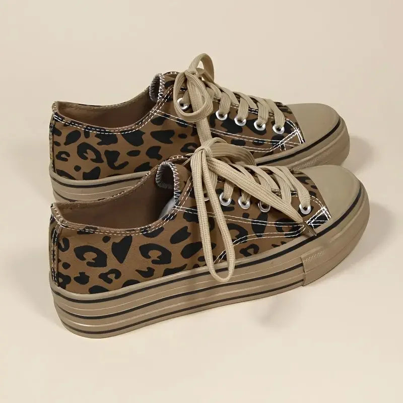 Women's Leopard Print Canvas Sneakers – Lavinia