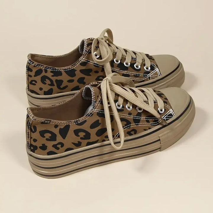Women's Leopard Print Canvas Sneakers – Lavinia