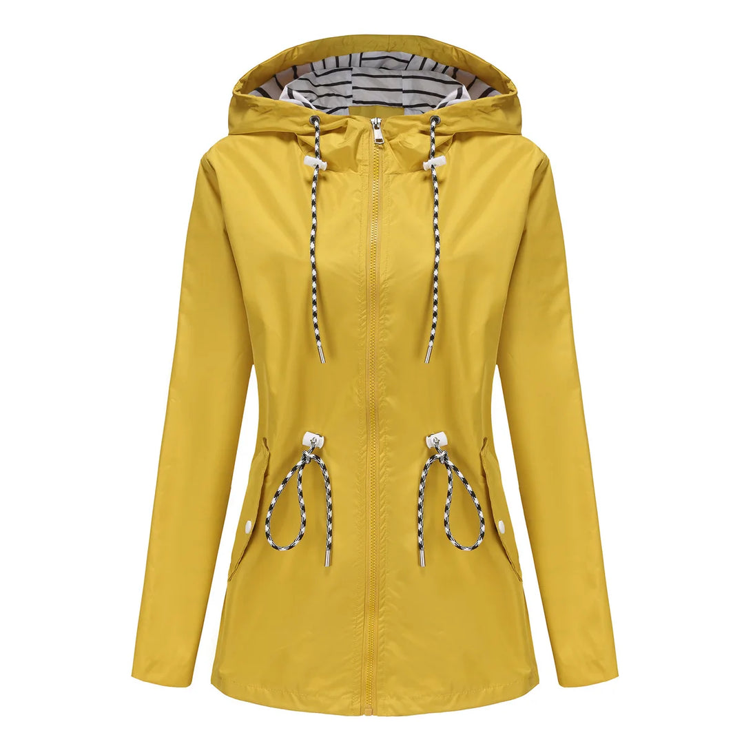 Women's Waterproof Drawstring Rain Jacket - Cerisane