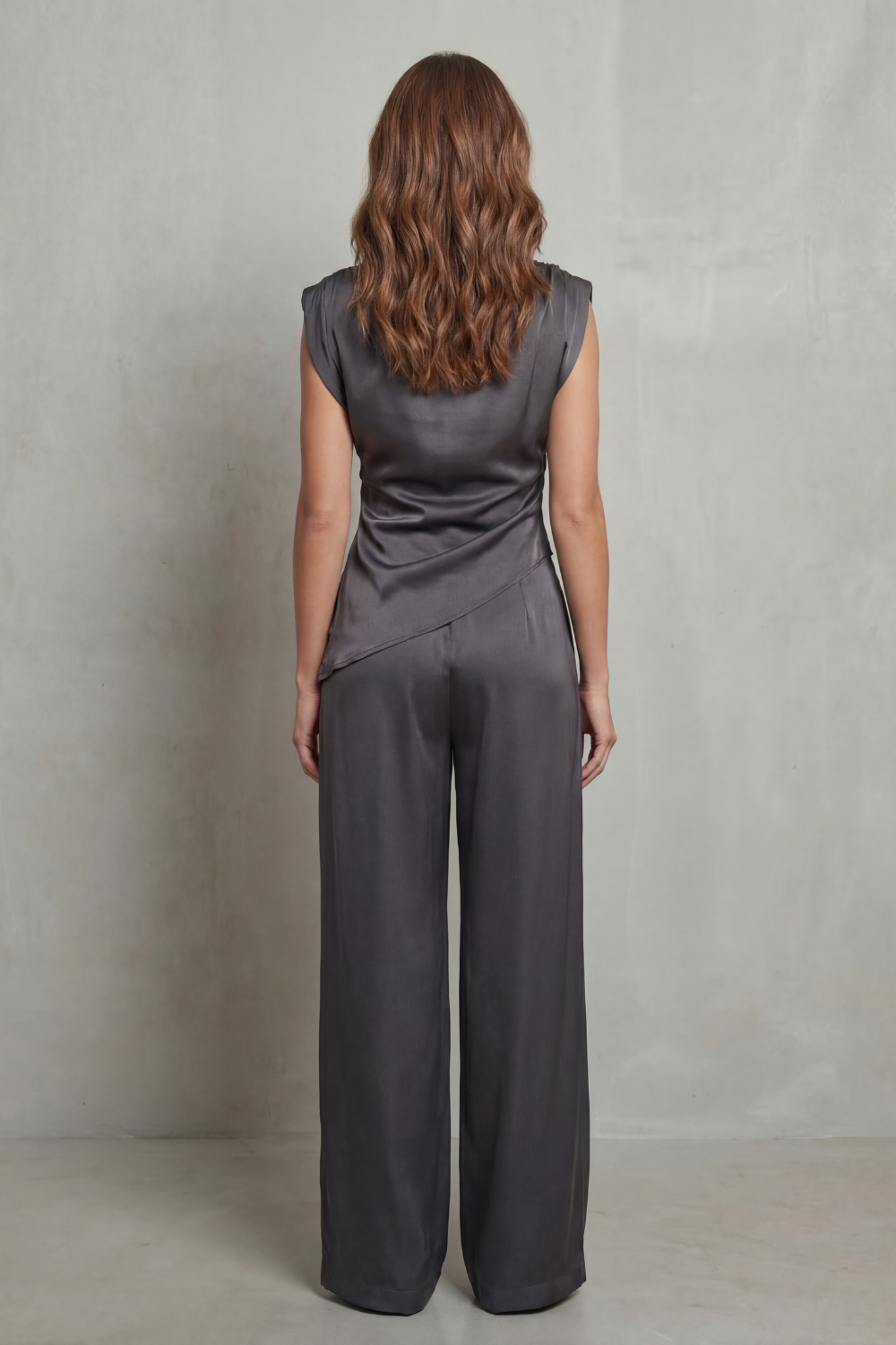 Women's Draped Top and Wide Leg Trouser Co-ord Set - Cherielle