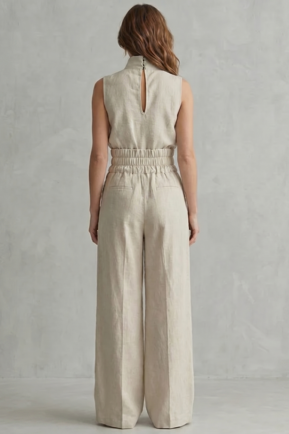 Women's Sleeveless Top and Wide Leg Trouser Co-ord Set - Arvienne