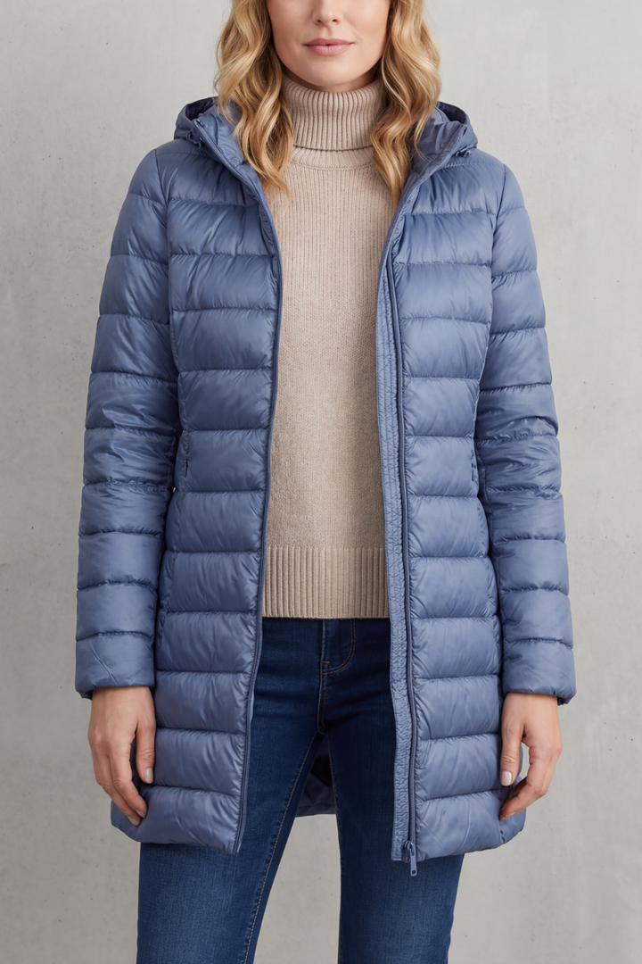 Women's Ultra-Lightweight Hooded Down Jacket for Cozy Warmth – Perpetua