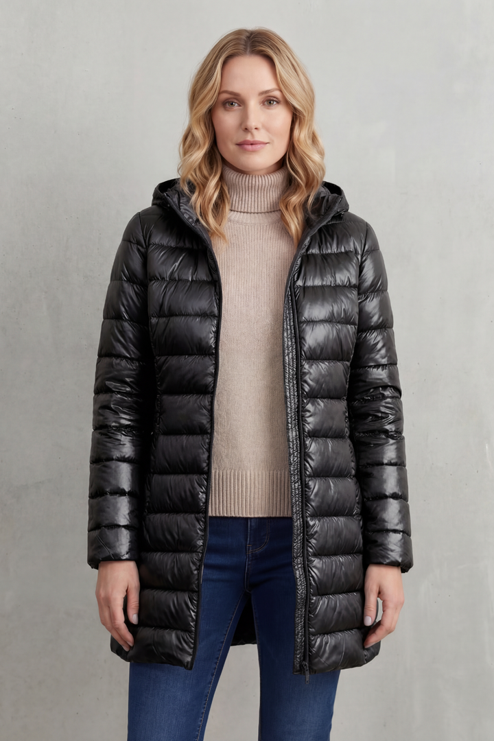 Women's Ultra-Lightweight Hooded Down Jacket for Cozy Warmth – Perpetua