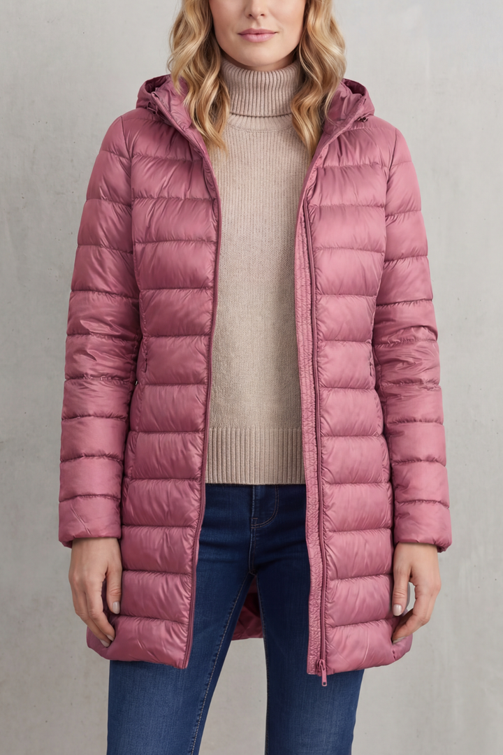 Women's Ultra-Lightweight Hooded Down Jacket for Cozy Warmth – Perpetua
