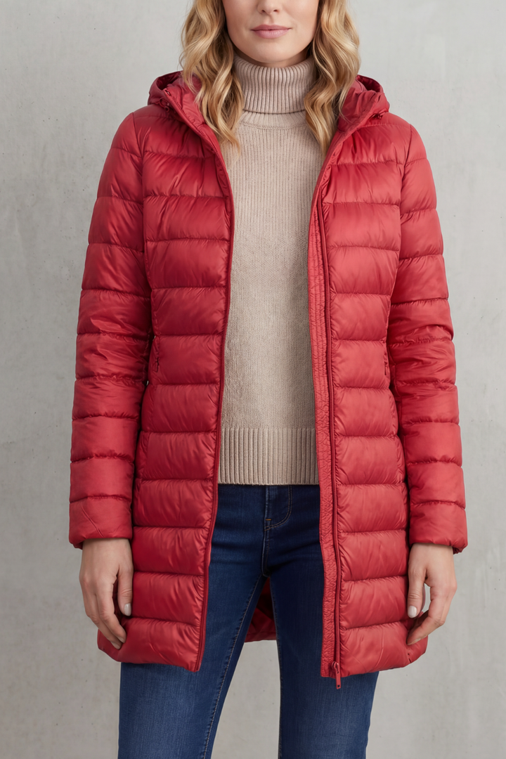 Women's Ultra-Lightweight Hooded Down Jacket for Cozy Warmth – Perpetua