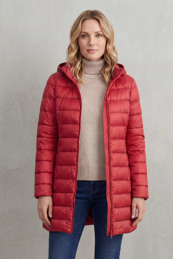 Women's Ultra-Lightweight Hooded Down Jacket for Cozy Warmth – Perpetua