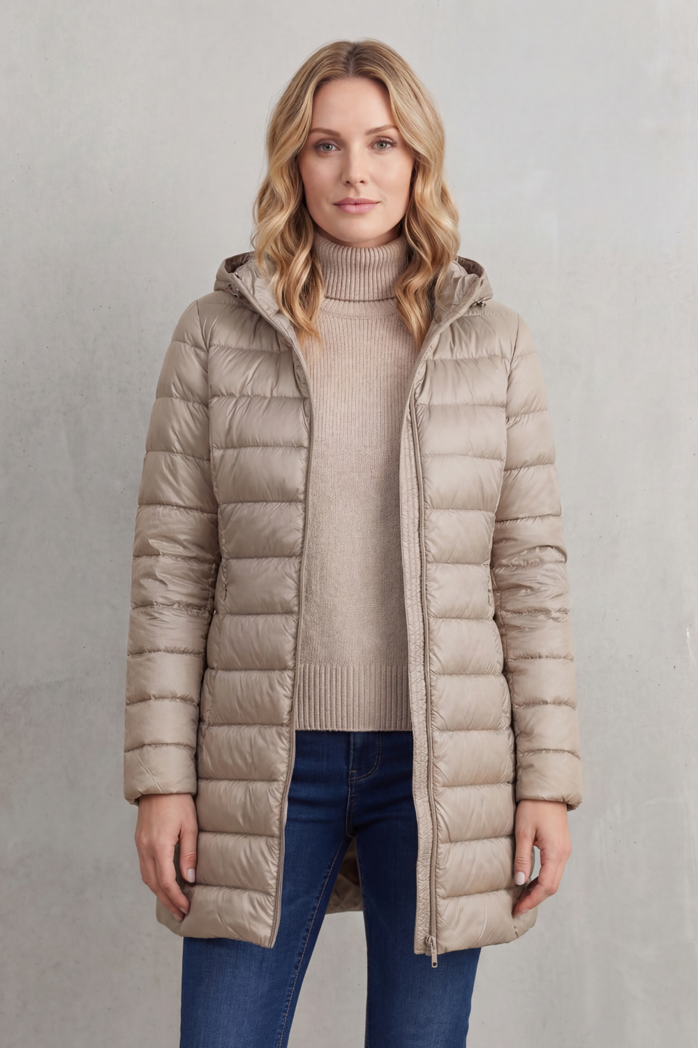 Women's Ultra-Lightweight Hooded Down Jacket for Cozy Warmth – Perpetua