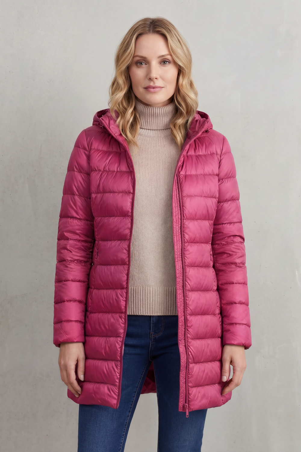 Women's Ultra-Lightweight Hooded Down Jacket for Cozy Warmth – Perpetua