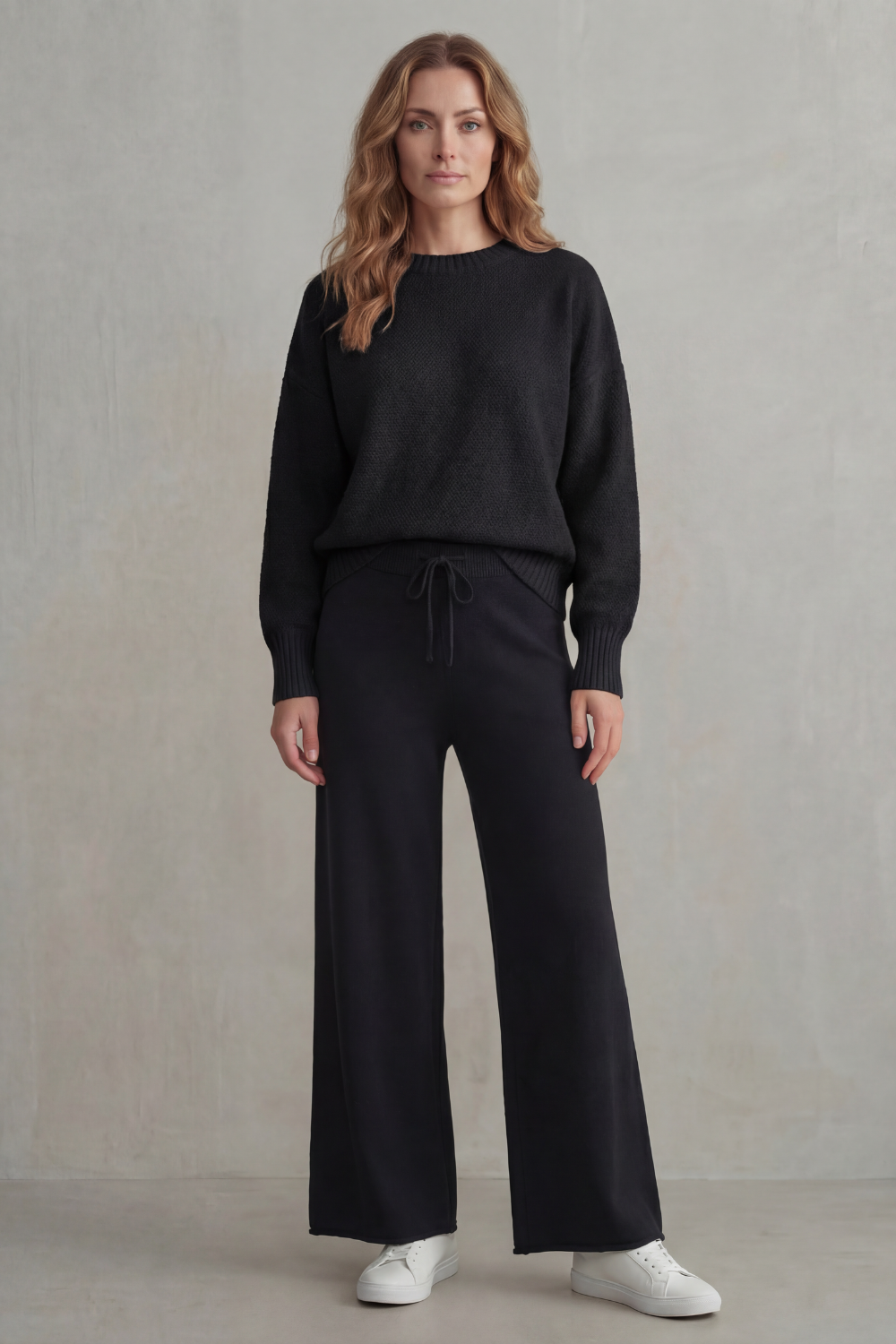 Women's Textured Knit Jumper and Trouser Lounge Set - Gemmienne
