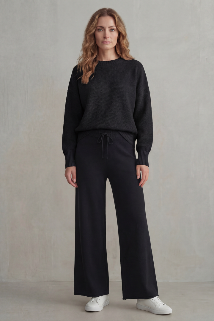 Women's Textured Knit Jumper and Trouser Lounge Set - Gemmienne