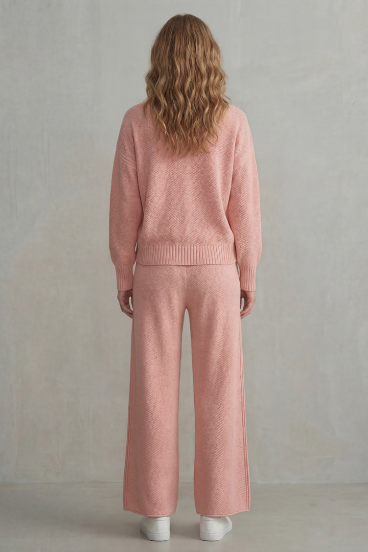 Women's Textured Knit Jumper and Trouser Lounge Set - Gemmienne