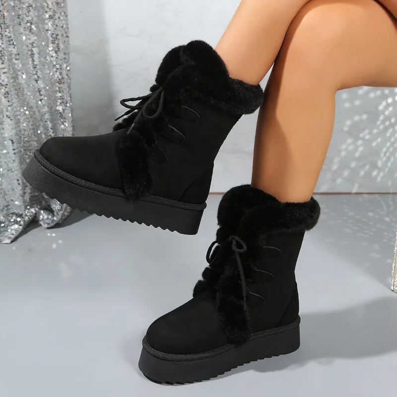 Women's Retro Mid-Calf Snow Boots – Wintrelle