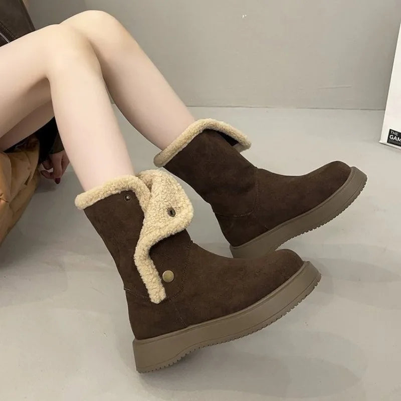 Women's Quilted Mid-Calf Winter Boots – Halvienne