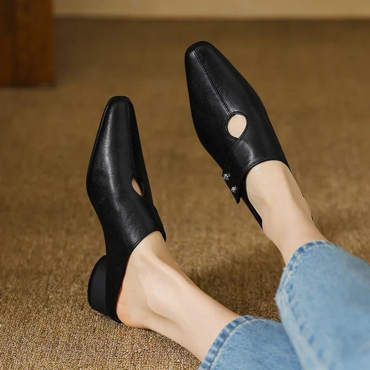 Women's Leather Pointed Toe Mules – Olga