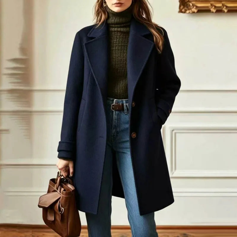 Women's Retro Wool Blend Trench Coat – Clemence