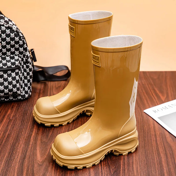 Women's Chunky Platform Rain Boots - Calienne