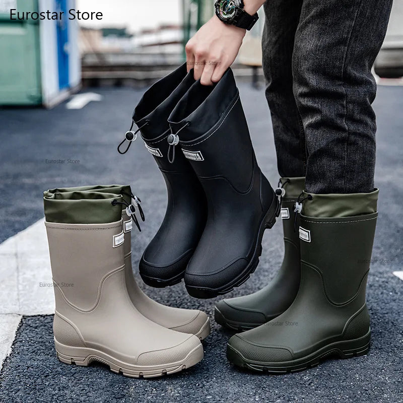 Men's Waterproof Non-Slip Rain Overshoes - Cobblane