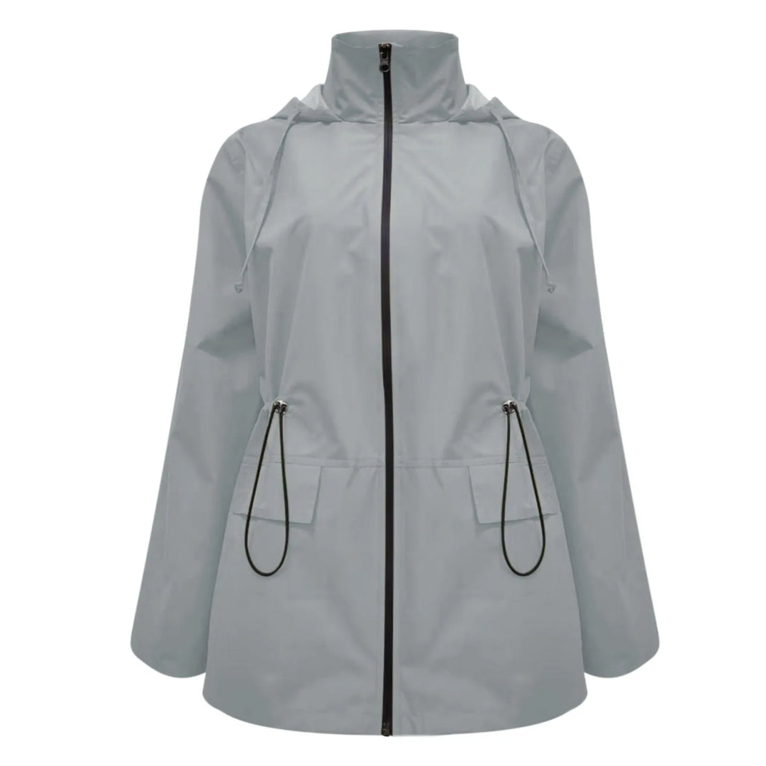 Women's Oversized Hooded Zip Raincoat - Ondalise