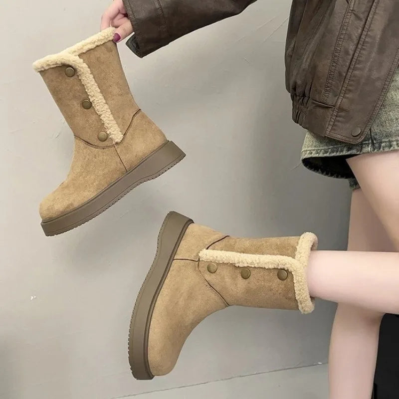 Women's Quilted Mid-Calf Winter Boots – Halvienne