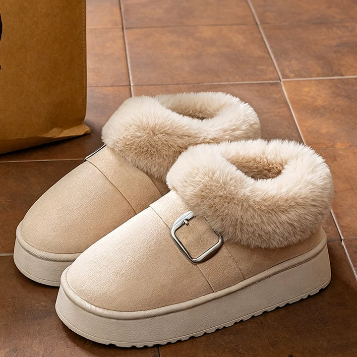 Women's Faux Fur Buckle Ankle Boots – Suvrelle