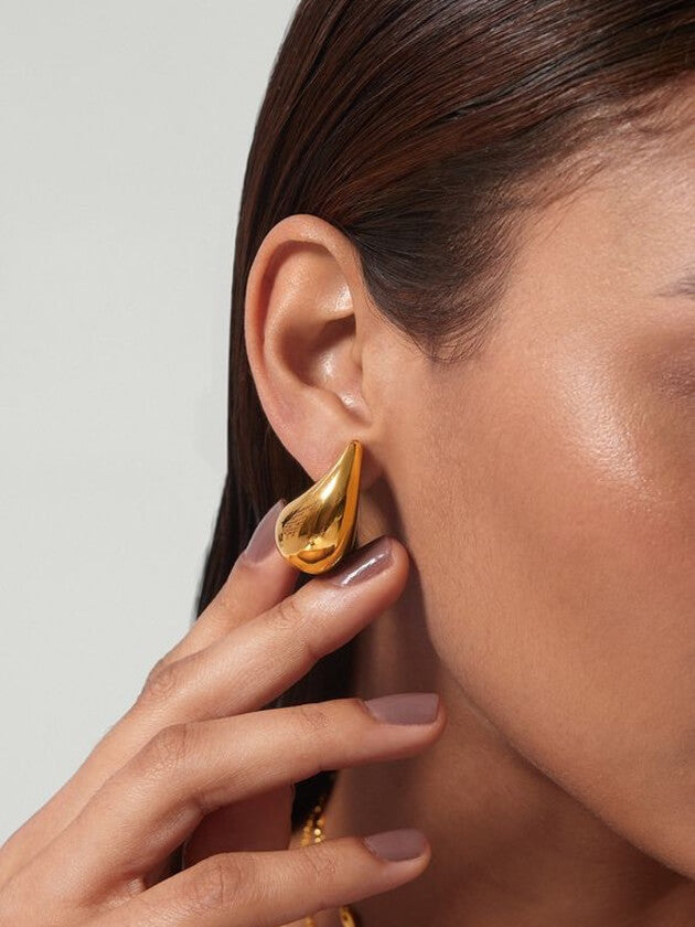 Zinnia 14k Gold Pleated Earrings