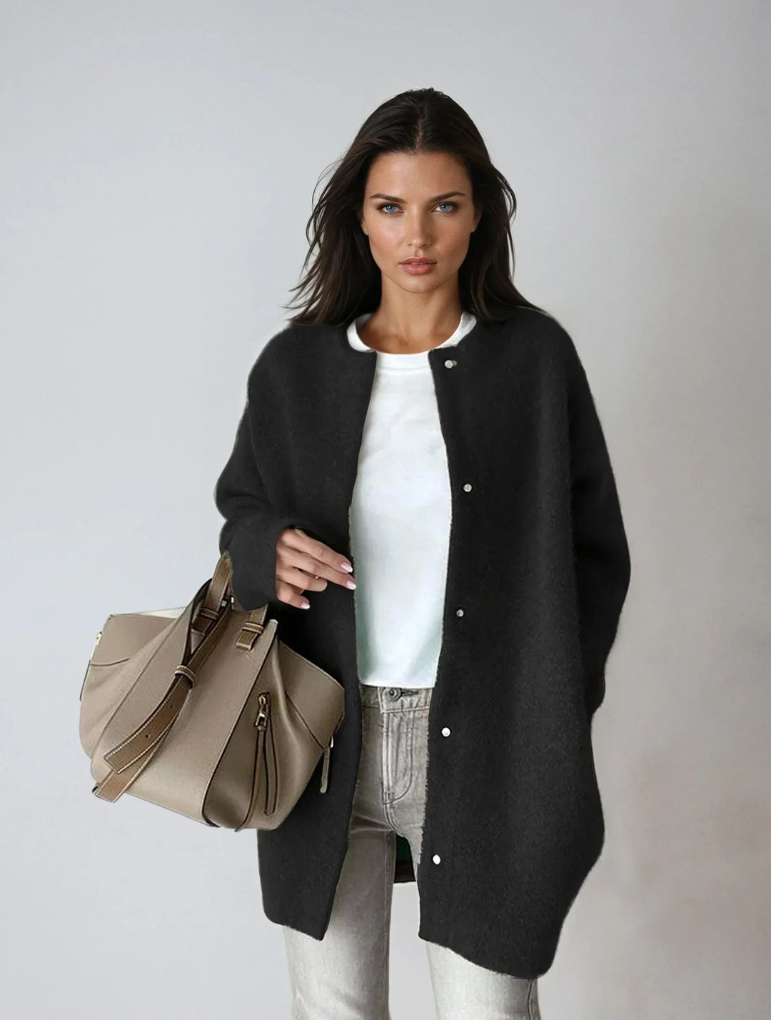 Elena | Wool Blend with Button Closure