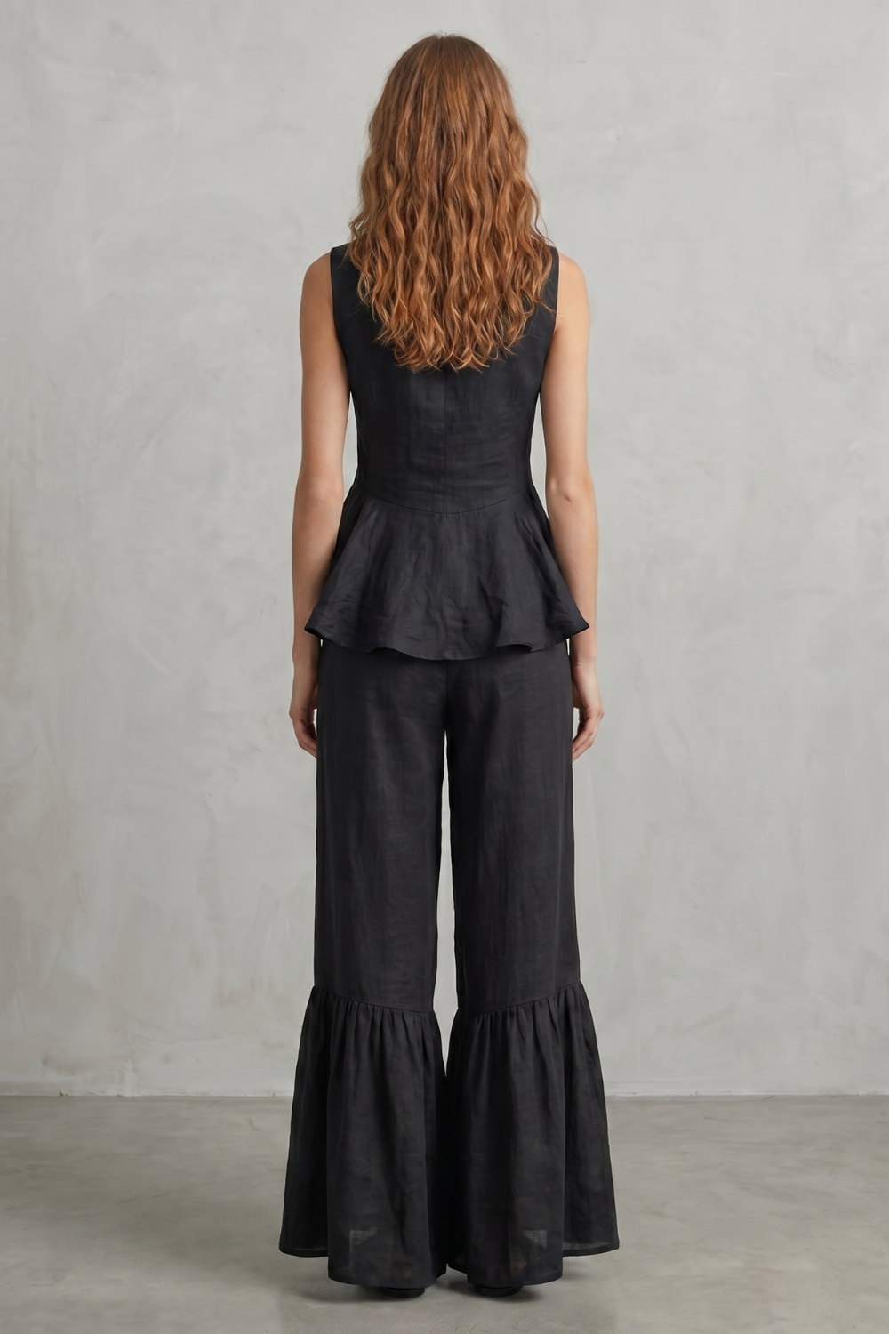 Women's Ruffle Hem Wide Leg Trouser Co-ord Set - Cintrelle