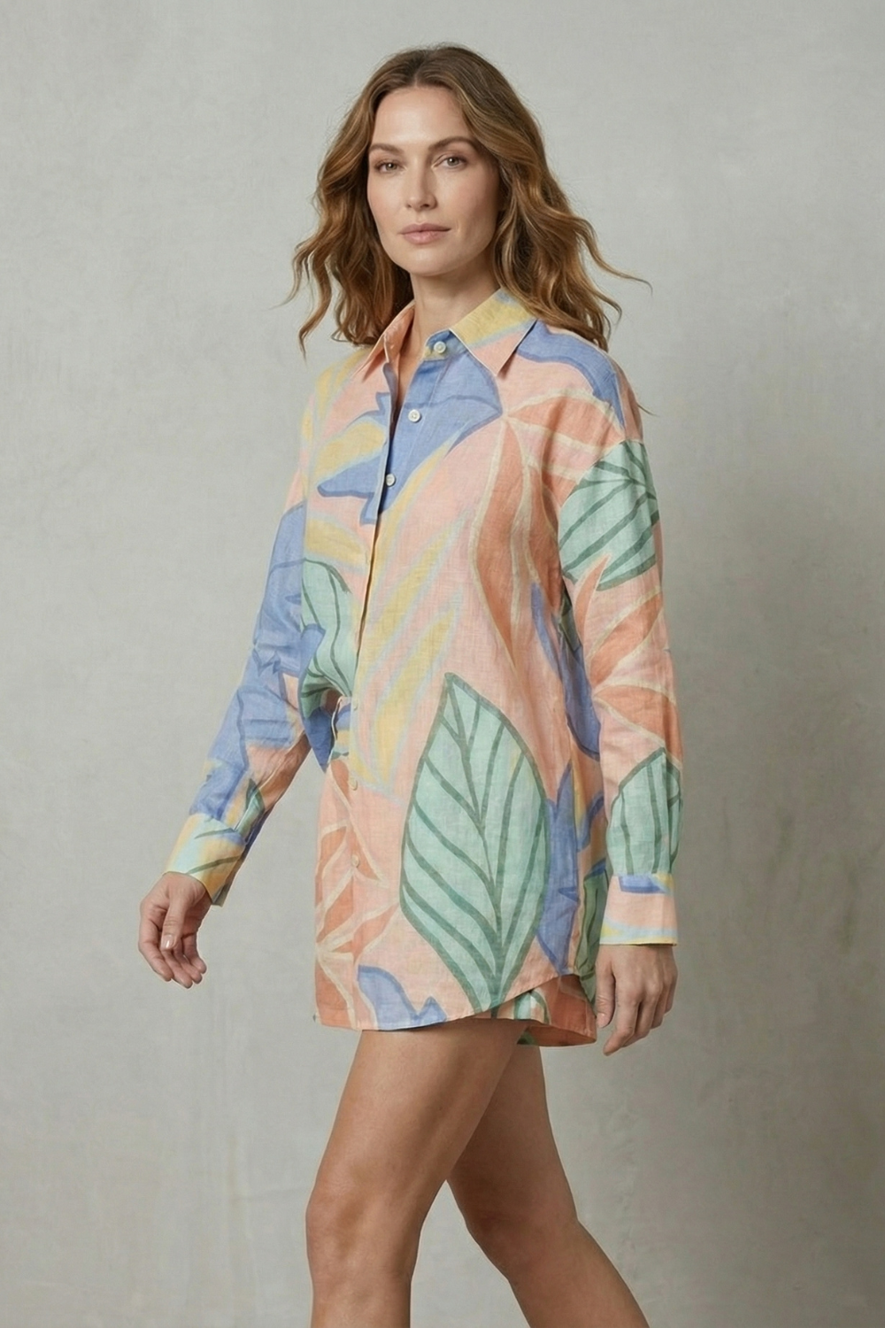 Women's Tropical Print Shirt and Shorts Co-ord Set - Gardenielle