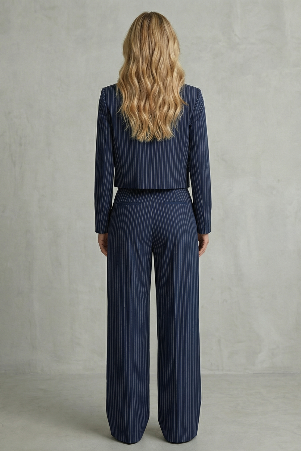 Women's Striped Blazer and Trouser Co-ord Suit Set - Bramelle