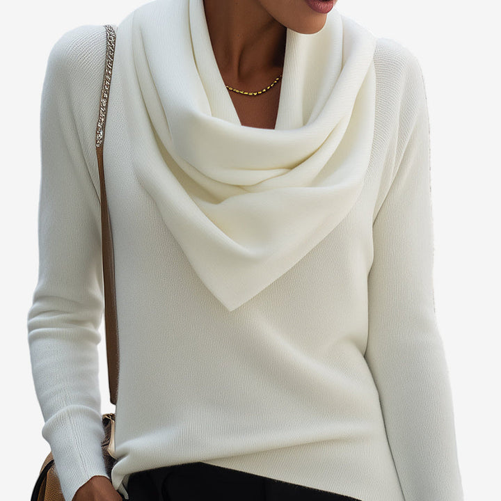 Patricia - Draped Collar Sweater.