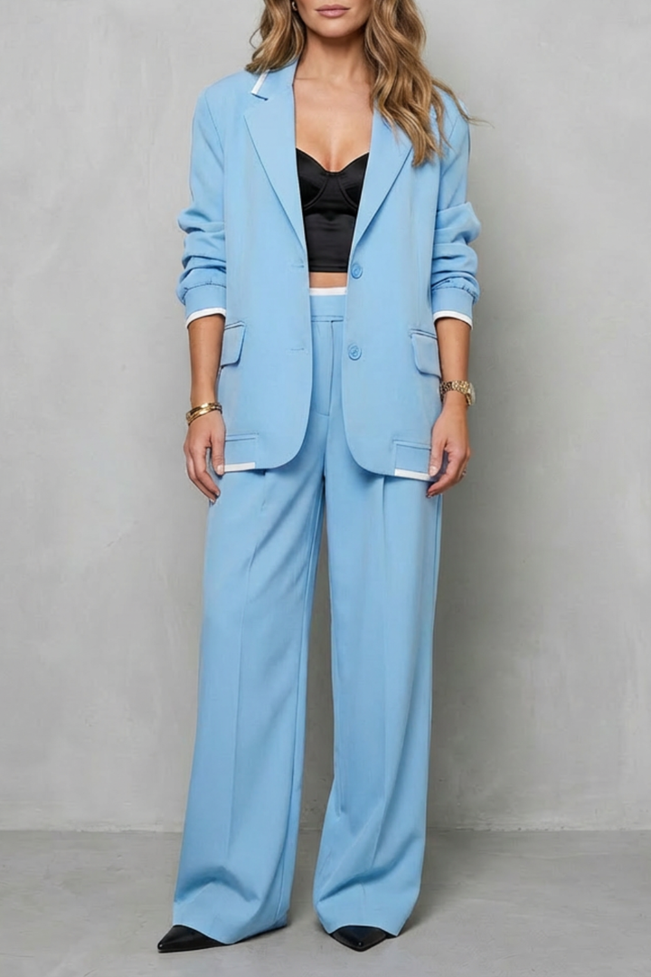 Women's Oversized Blazer and Wide-Leg Trouser Suit - Farielle